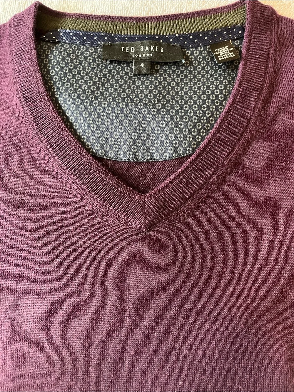 Ted Baker Men's V-Neck Sweater in Plum